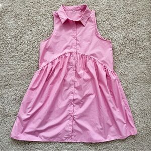 Pink Sleeveless Collar Lightweight Dress Size Large